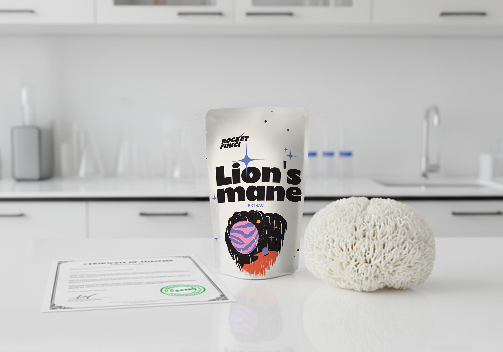 Rocket_Fungi_Lions_mane_lab_mushroom